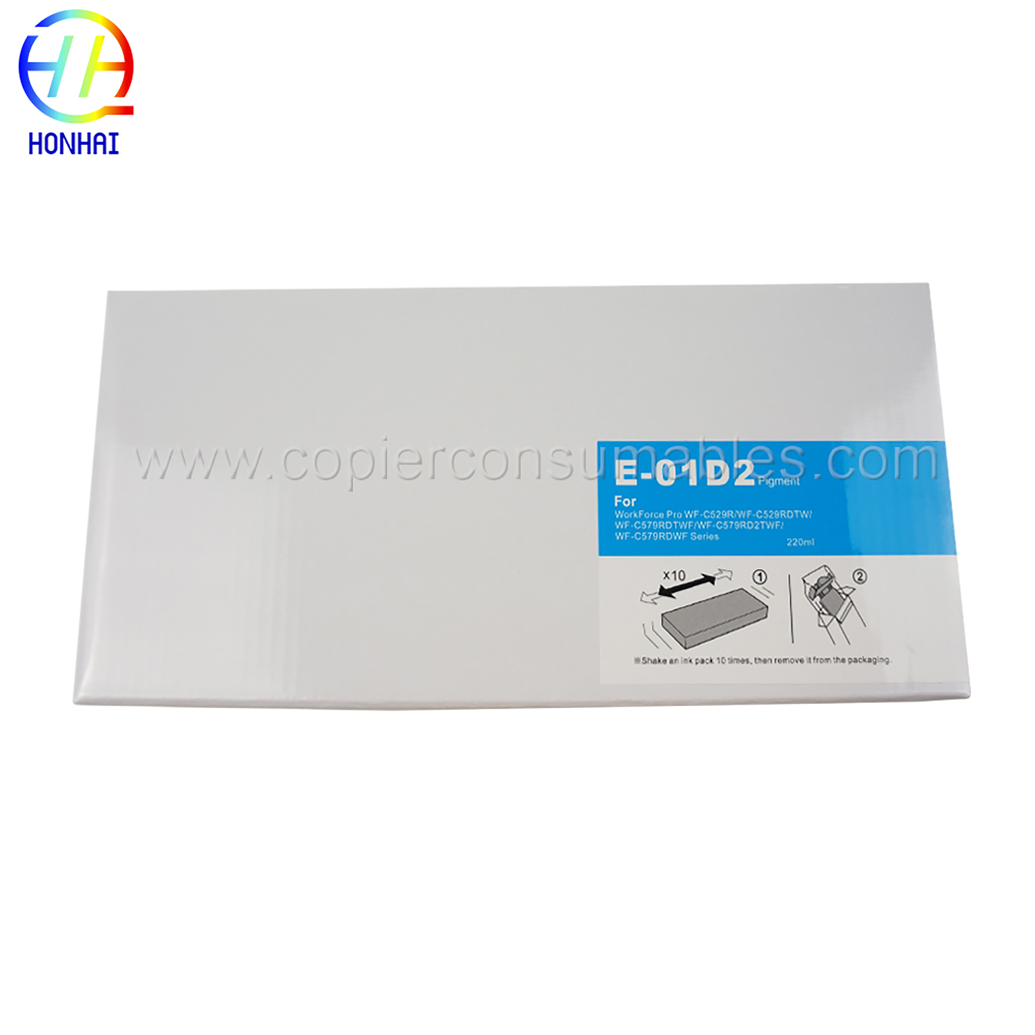 Kantong tinta pikeun Epson WorkForce Pro WF-C529RWF-C529RDTWWF-C579RDTWFWF-C579RD2TWFWF-C579RDWF Series T01D2 (C) 220 ml (1) 拷贝