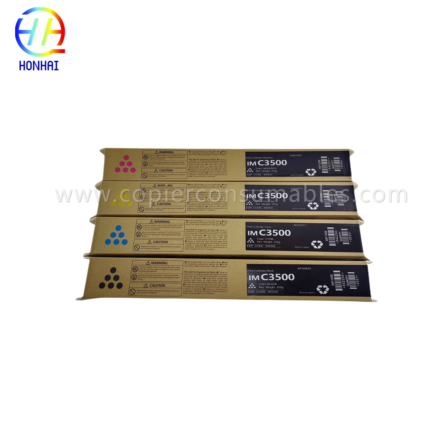 Kartrid Toner Set CMYK bubuk Asli pikeun Ricoh 842257 842256 842255 842258 IM C3500 C3000 C3500 (2)