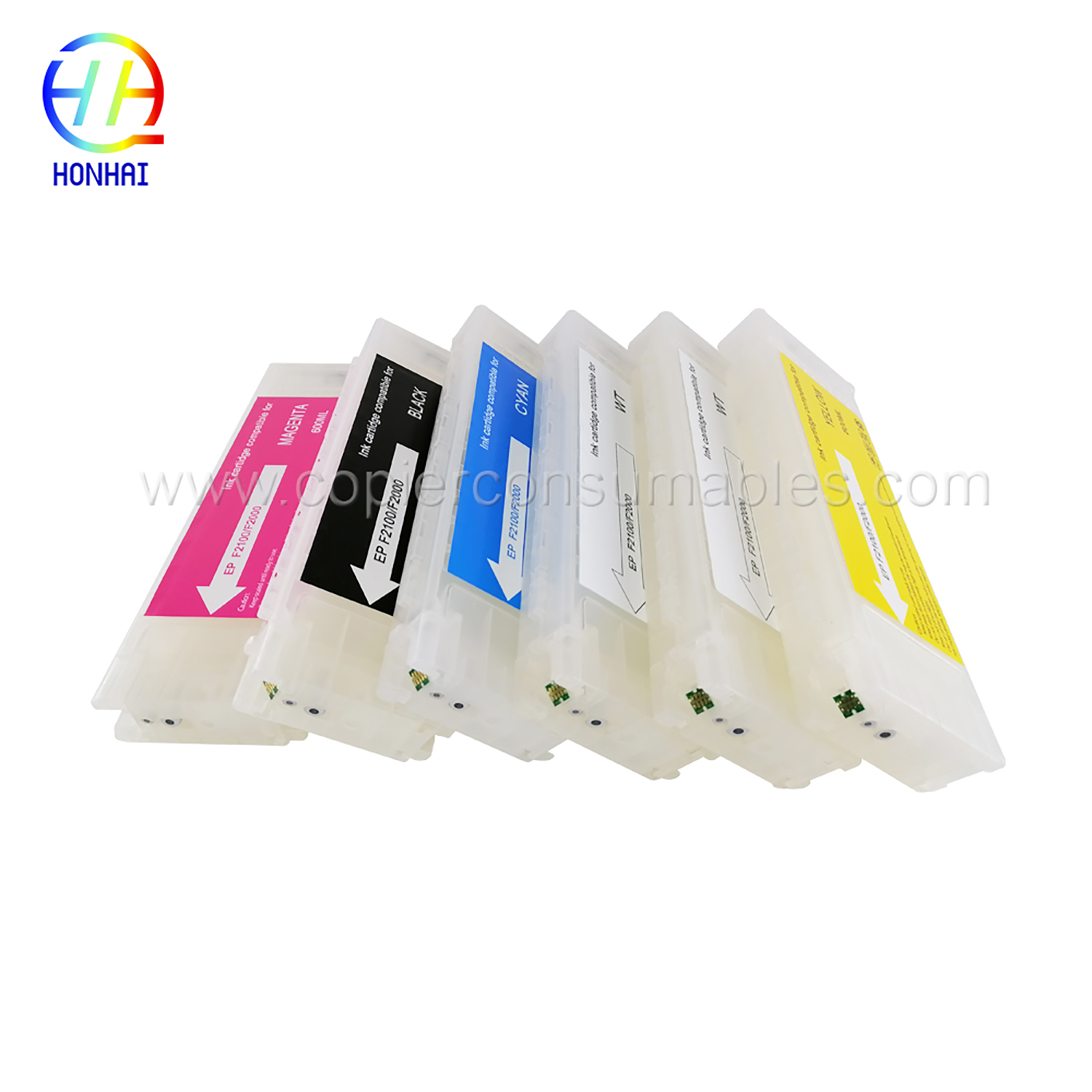 Empty Refillable Ink Cartridge  for Epson 6pcsSet F2000 F2100 700ML（3） 拷贝