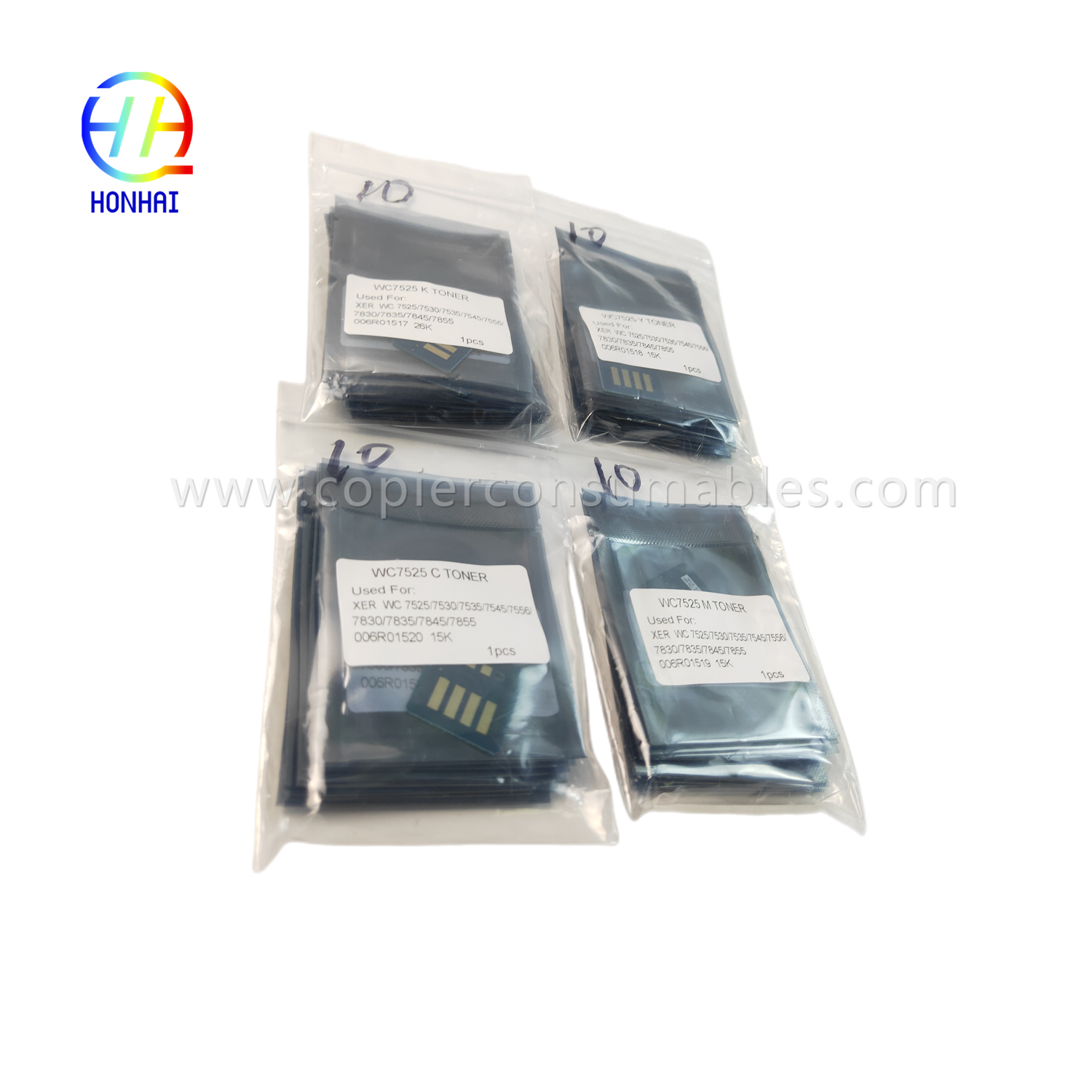 Toner Chip (set) for Xerox 7525 7530 7535 7830 7835 7845 7855 006R01517 006R01518 006R01519 006R01520 Chip  (2)_副本
