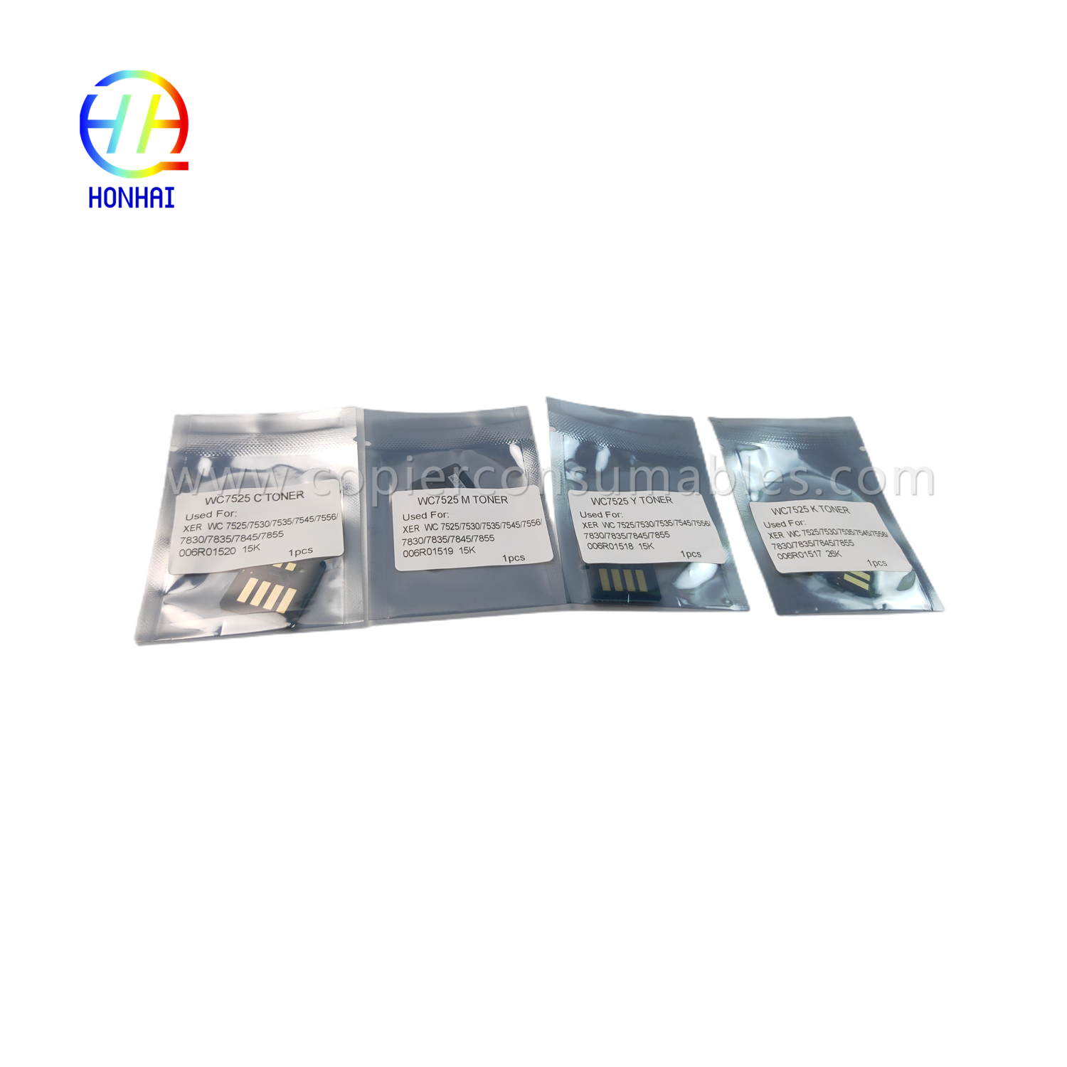 Toner Chip (set) for Xerox 7525 7530 7535 7830 7835 7845 7855 006R01517 006R01518 006R01519 006R01520 Chip_副本